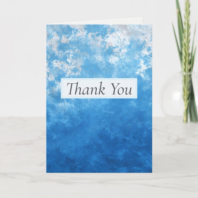 Blue Ombre Painted Thank You Card  (Front)