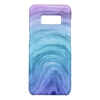 Blue Ombre Pattern Agate Ii Watercolor Case-mate Samsung Galaxy S8 Case by blueskywhimsy at Zazzle
