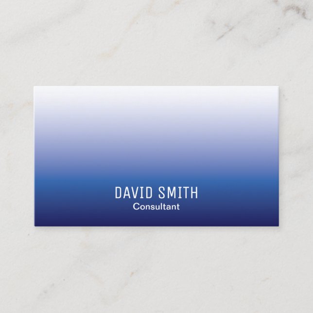 Blue Ombre Professional Consultant Business Card (Front)