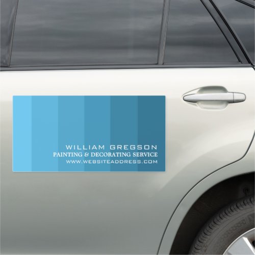 Blue Ombre Stripes Painter  Decorator Car Magnet