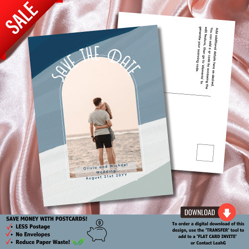 BLUE | On a Budget? Opt for Photo Save The Date  Postcard