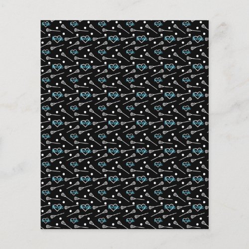 Blue on Black Lacrosse Stick  Hearts Scrapbook