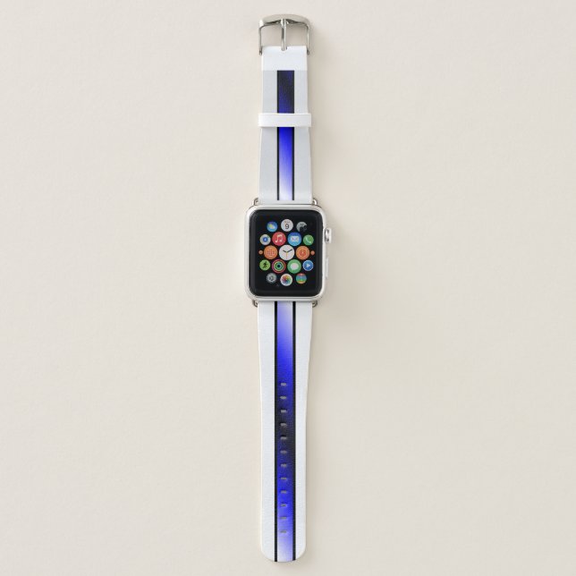 Blue on Black Metal -  Apple Watch Band (Front)