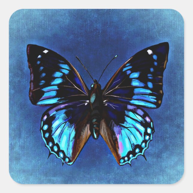 Blue on Blue Butterfly Sticker (Front)
