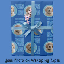 Blue on Blue Dog Lovers Pet Moms Wrapping Paper