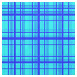 Blue on Blue Graphic Windowpane Plaid Check Fabric
