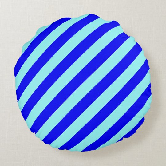 Blue on Blue - Light Angled Round Pillow Zazzle