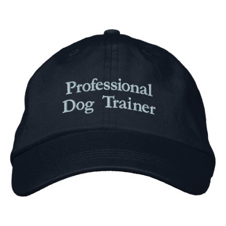 Blue On Blue Professional Dog Trainer Custom Text Embroidered Baseball