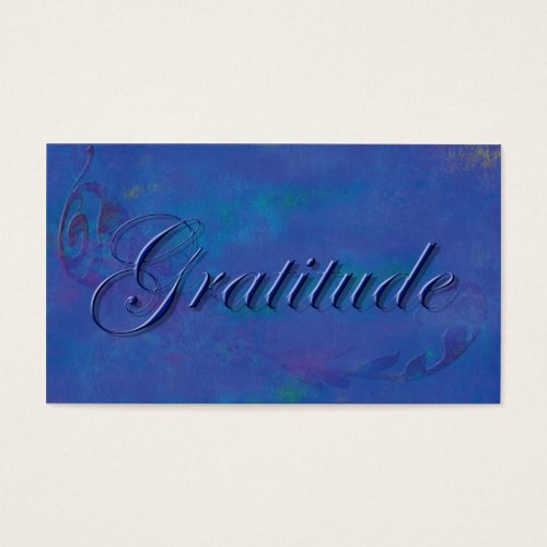 Blue on Blue Script Gratitude Affirmation Card Business Card Templates
