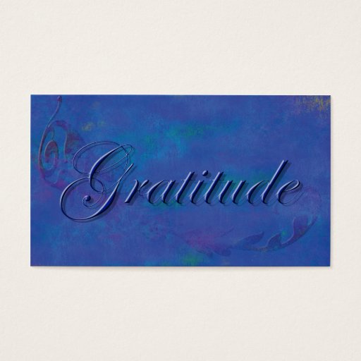 Customizable Blue on Blue Script Gratitude Affirmation Card Business Card Templates