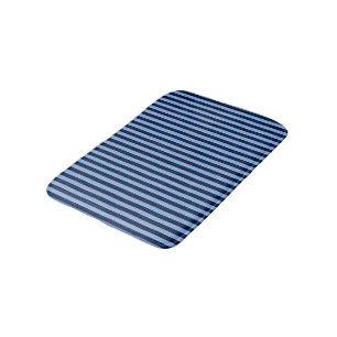 Blue on Blue Stripes Bath Mat
