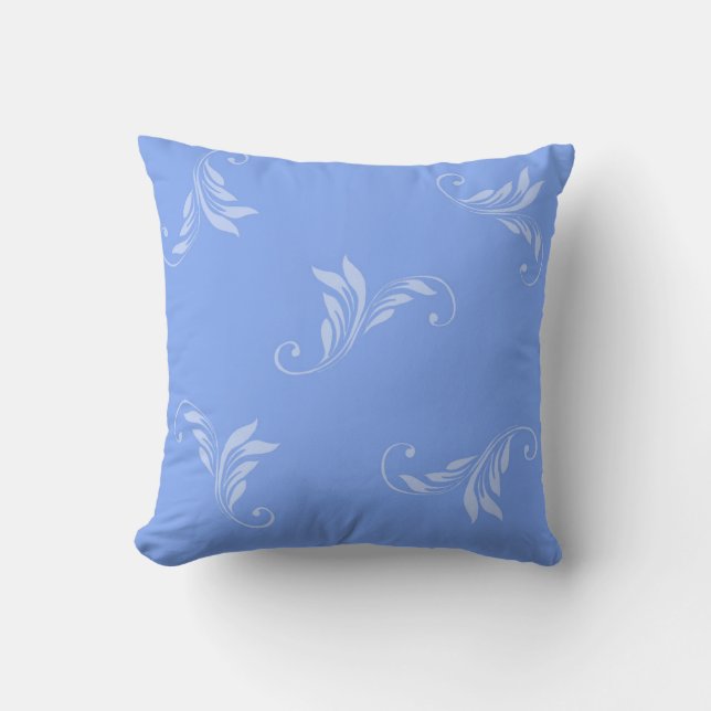 Blue on Blue Throw Pillow (Front)