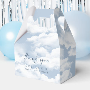 Blue "On Cloud Nine" Bachelorette Weekend Gable Favor Boxes