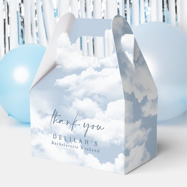 Blue "On Cloud Nine" Bachelorette Weekend Gable Favor Boxes (Creator Uploaded)