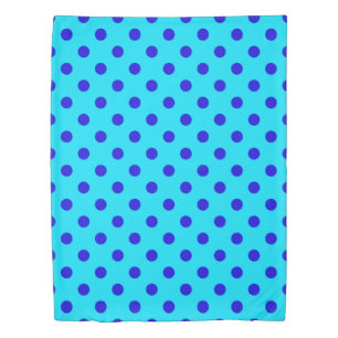 Blue On Cyan Polka Dots Pattern Design Duvet Cover
