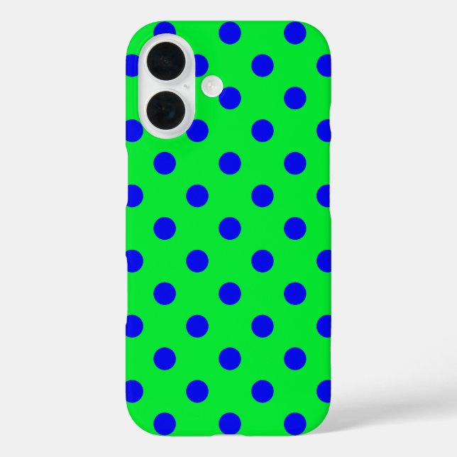 Blue On Green Polka Dots Pattern Design  Case-Mate iPhone Case (Back)
