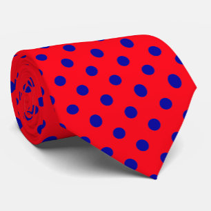 Blue On Red Polka Dots Pattern Design  Neck Tie