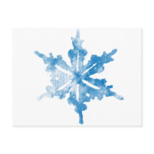 Blue on White Frosty Snowflake design