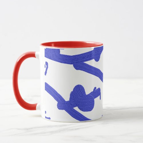 Blue on White Mug RED