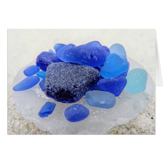 Blue on White Sea Glass (Front Horizontal)