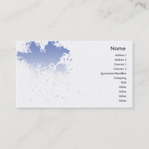 Blue On White Splatter - Business Business Cards