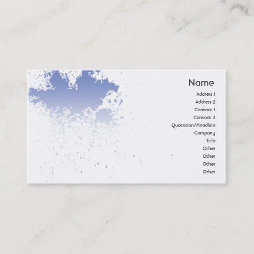 Customizable Blue On White Splatter - Business Business Cards