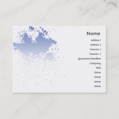 Blue On White Splatter - Cubby Business Card Templates