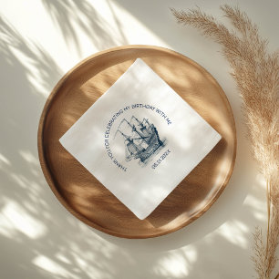Blue on White Vintage Boat Birthday Party Napkins