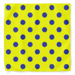 Blue On Yellow Polka Dots Pattern Design  Bandana