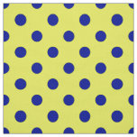 Blue On Yellow Polka Dots Pattern Design  Fabric