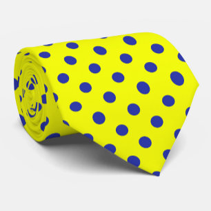 Blue On Yellow Polka Dots Pattern Design  Neck Tie