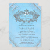 Blue Once Upon a Time Princess Birthday Invitation (Front/Back)