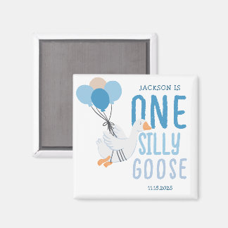 Blue One Silly Goose 1st Birthday Magnet
