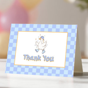 Blue One Silly Goose-Boy's first birthday Letterpress Thank You Card
