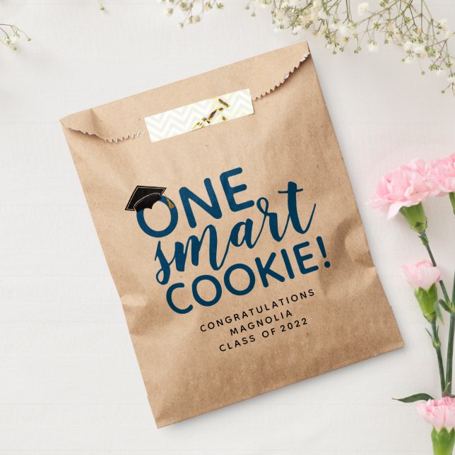 Blue One Smart Cookie Graduation  Favor Bag (Sealed)