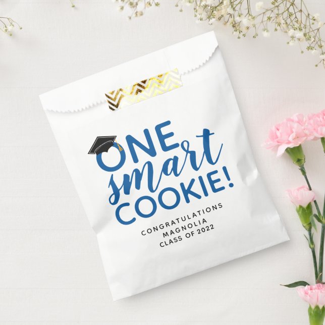 Blue One Smart Cookie Graduation  Favor Bag (Sealed)