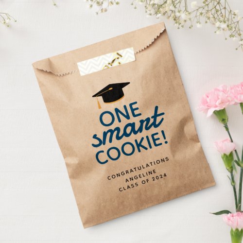 Blue One Smart Cookie Graduation Favor Bag