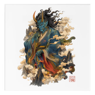 Blue Oni Demon Warrior | Japanese Yokai Mythology  Acrylic Print