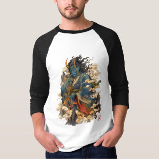 Blue Oni Demon Warrior | Japanese Yokai Mythology  T-Shirt