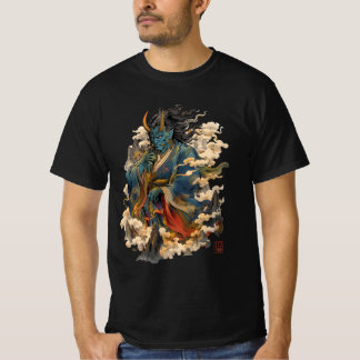 Blue Oni Demon Warrior | Japanese Yokai Mythology  T-Shirt