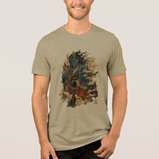 Blue Oni Demon Warrior | Japanese Yokai Mythology  Tri-Blend Shirt