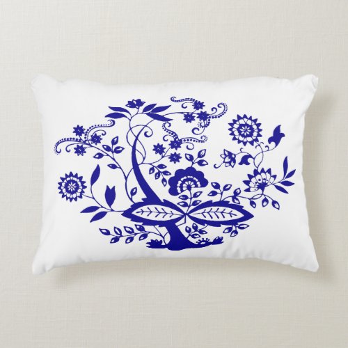 Blue Onion Style Element Personalize Accent Pillow
