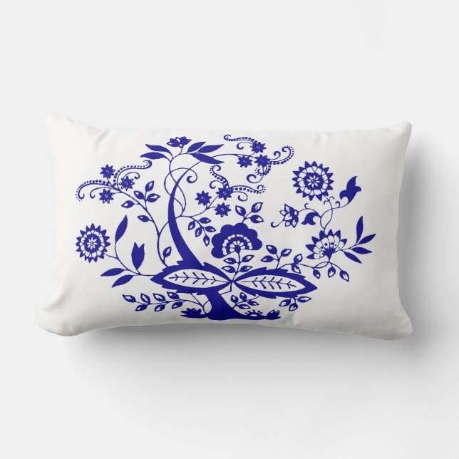 Blue Onion Style Element Personalize Lumbar Pillow (Front)