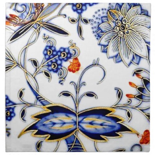 Blue Onion Vintage China Plate Pattern Cloth Napkin