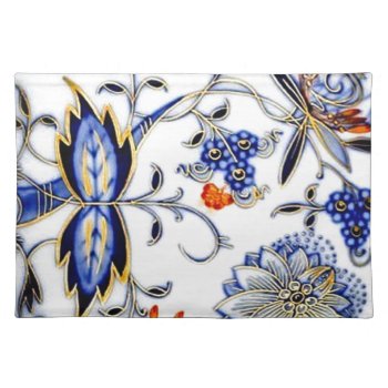 Blue Onion Vintage China Plate Pattern Placemat by PrintTiques at Zazzle
