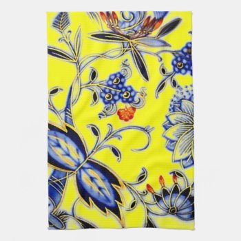 Blue Onion Vintage China Plate Pattern Towel by PrintTiques at Zazzle