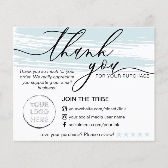 Blue Online Store Small Business Thank you Flyer (Front)