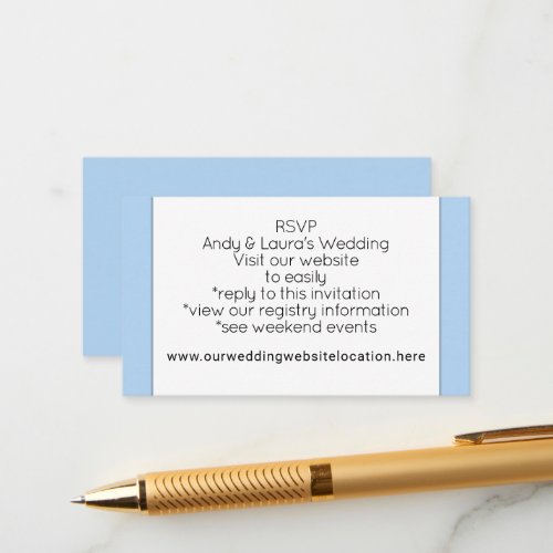 Blue Online Website RSVP Enclosure Cards Bulk