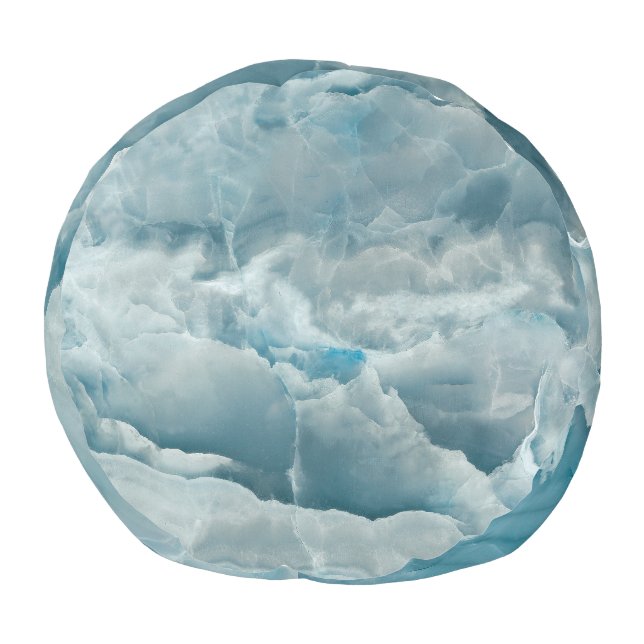 Blue onyx marble, abstract texture. pouf (Bottom)