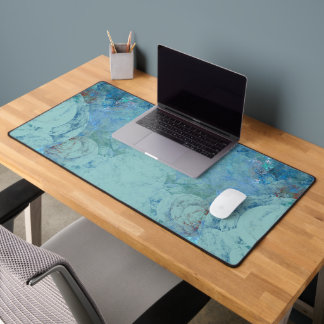 Blue Opal Abstract Desk Mat